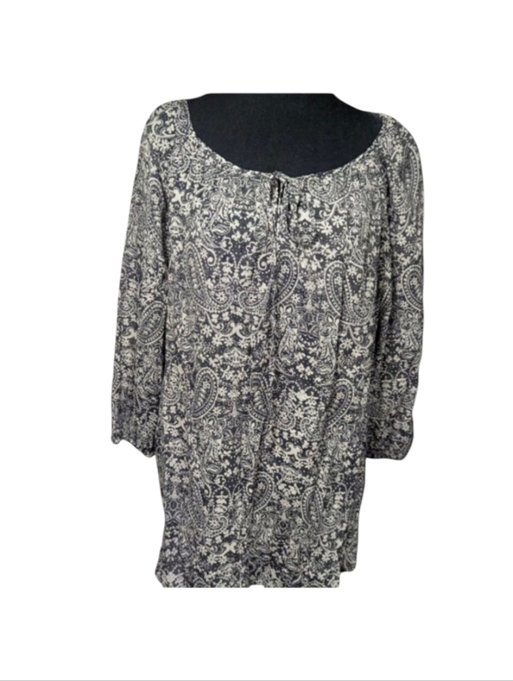 Comu Blu Paisley Pheasant Blouse Boho Size 0X